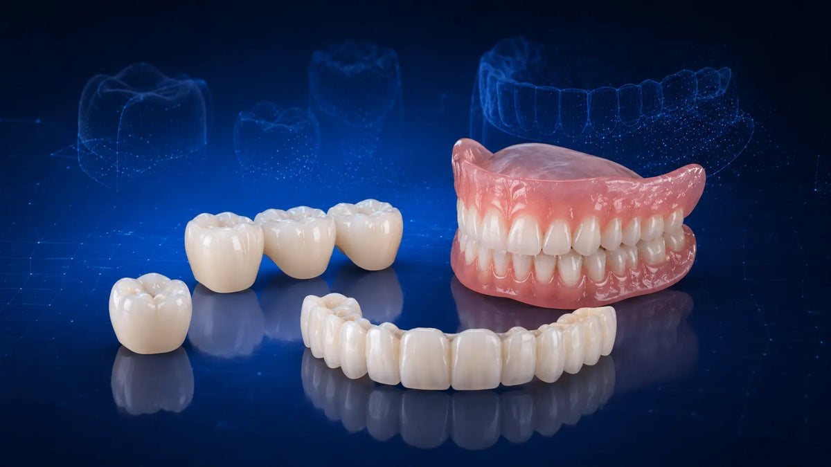Digital crowns, bridge, denture, and full-arch restoration for D-CUBE DIGITAL RESTORE